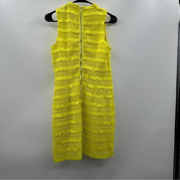 J. Crew Fringy Lace Sleeveless Sheath Dress in Bright Citron Yellow Size 2 - Picture 6 of 14